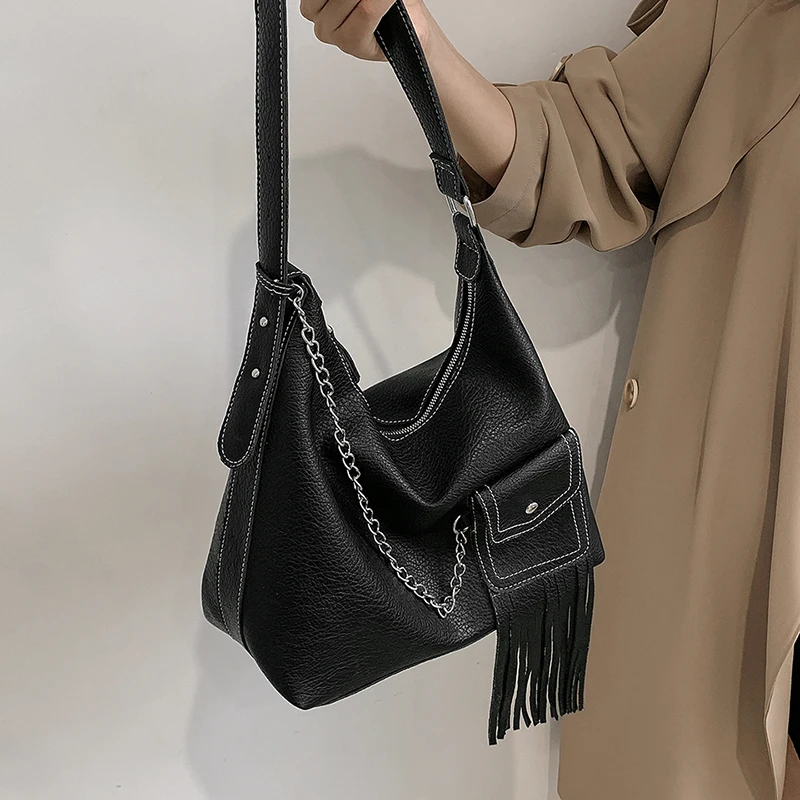 

Large Women Hand Bag Designers Luxury Handbags Fashion Women Tassel Shoulder Bags Female Top-Handle Tote Fashion Brand Handbags