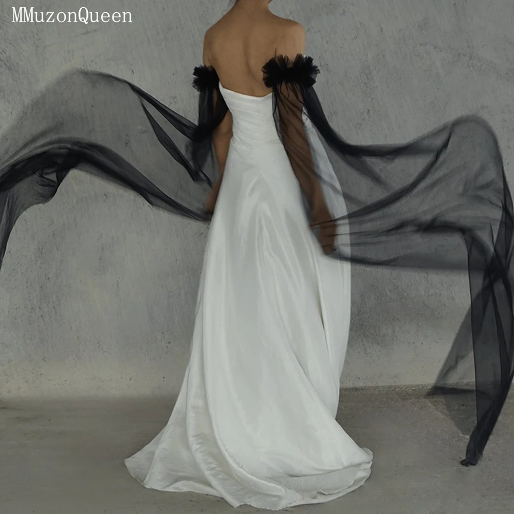 MMQ MM03 Long Bridal Glove Black Arm sleeves A Pair Fingerless Tulle For Evening Dress/Party/Performance Customizable