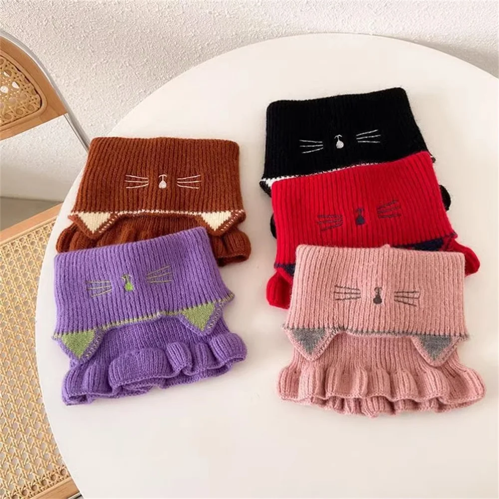 Winter Warm Plush Baby Scarf Cute Caroon Bears Boy Girl Scarves Newborn Toddler Faux Fur Children Cross Neckerchief
