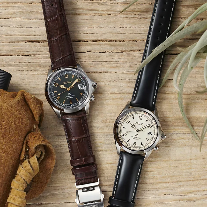 Seiko Prospex Japanese Original Waterproof Luminous Automatic Mechanical Watch Green Dial Sapphire Glass Leather Watchs
