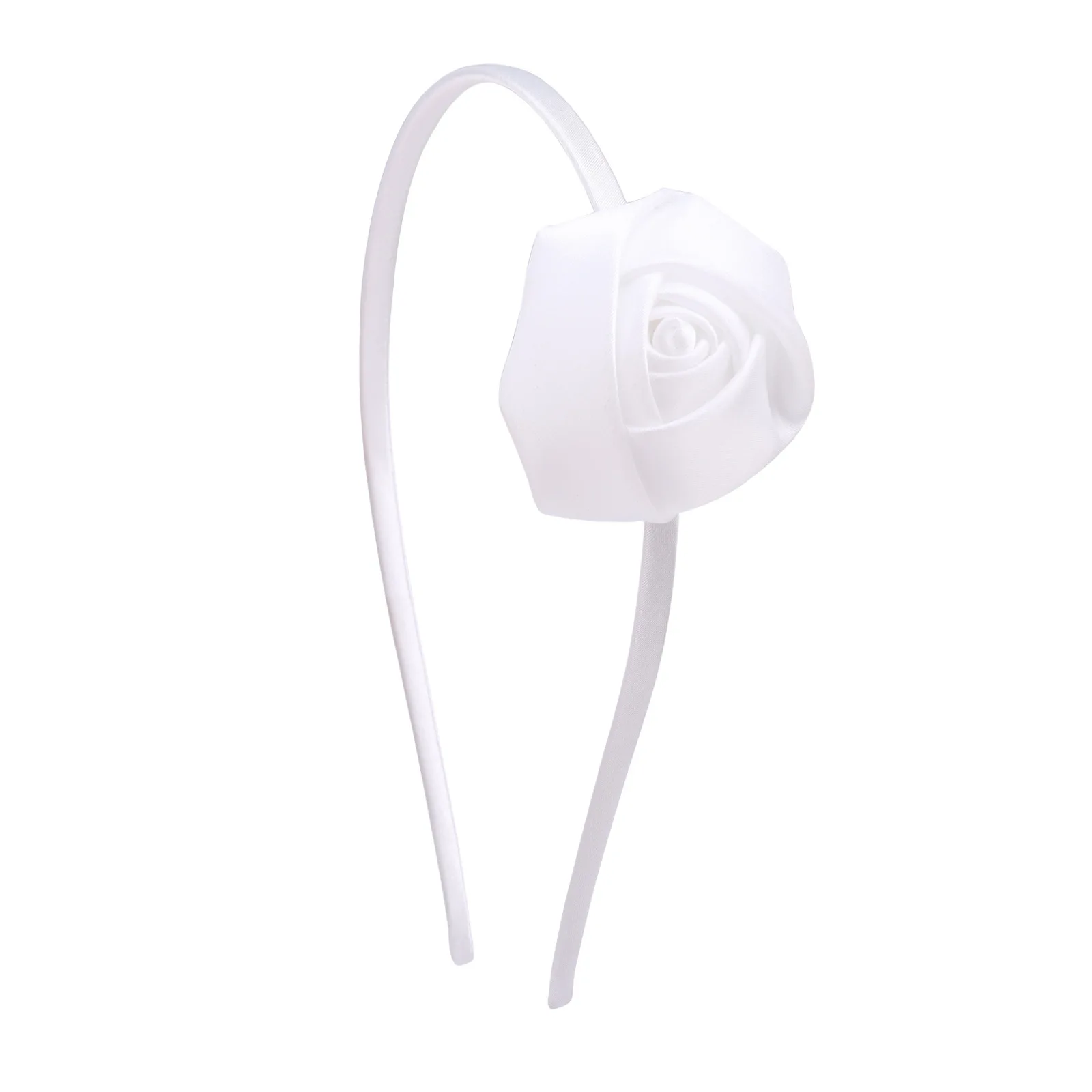 Mädchen Satin Rose Blume Stirnband Vintage-Stil Haarband Haarschmuck Hochzeit Kostüm Kopf bedeckung handgemachte Kopf bedeckung – Detail 11