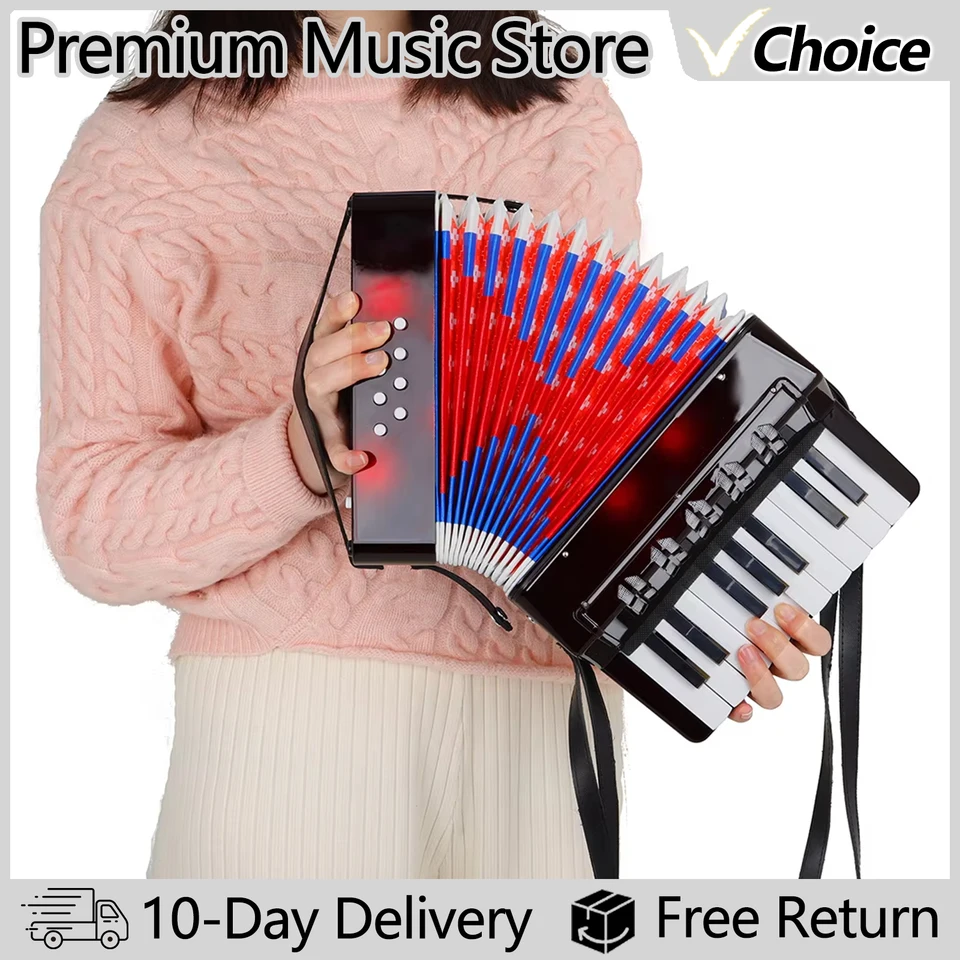 Kinderaccordeon,17 Sleutel 8 Bas Knop Mini Accordeon Instrument,speelgoed Accordeon Muziekinstrument met Intrekbare Lederen Band voor Kind Kinderen Kinderen Beginners Student Educatief Kinderaccordeon,17 Sleutel 8 Bas Knop Mini Accordeon Instrument,speelgoed Accordeon Muziekinstrument met Intrekbare Lederen Band voor Kind Kinderen Kinderen Beginners Student Educatief