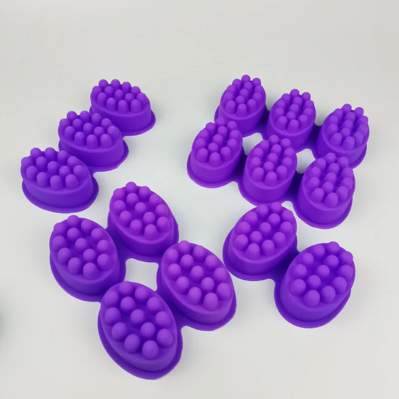 New 3D Handmade Silicone Soap Molds Massage Therapy Bar Molding Tray Oval Shape Mould DIY Resin Craft