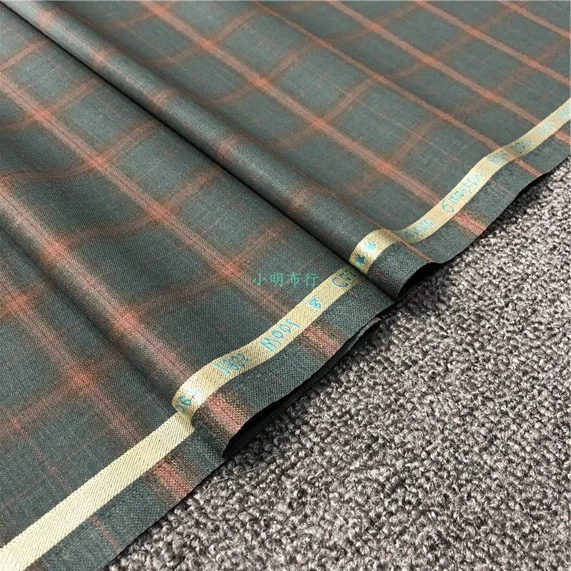 

50cm Italian Imported Plaid Suit Fabric British Style Worsted Wool Pants Fabric Mens Atiku Fabrics Senator Fabric for Men