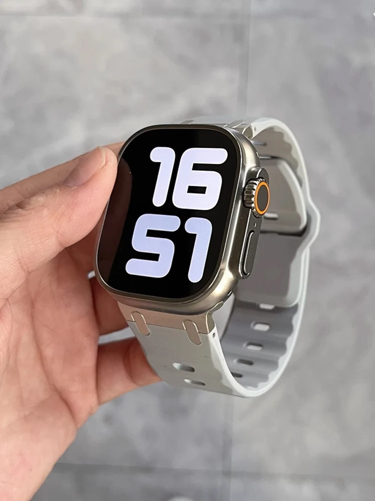 معدن + سيليكون حزام لساعة أبل الترا 2 سلسلة 10 9 8...