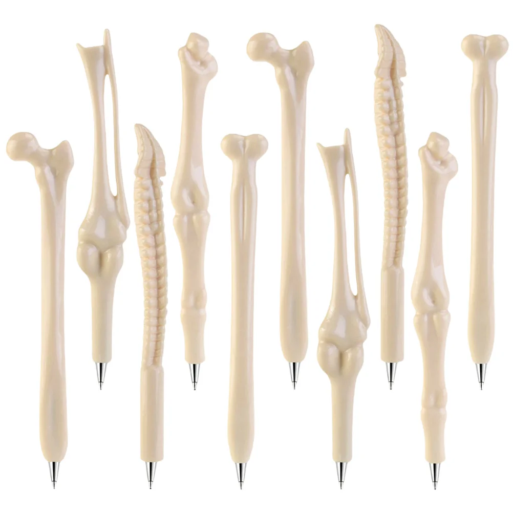 

10 Pcs Ballpoint Pen Realistic Bone Shape Pens Unique for Party Abs Students Stationery Office Supplies Nurse Gifts