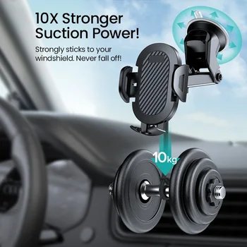 AUFU Sucker Car Phone Holder Smartphone Mount Stand GPS Telefon Mobile Cell Support For iPhone 15 14 13 Pro Max Xiaomi Samsung 5