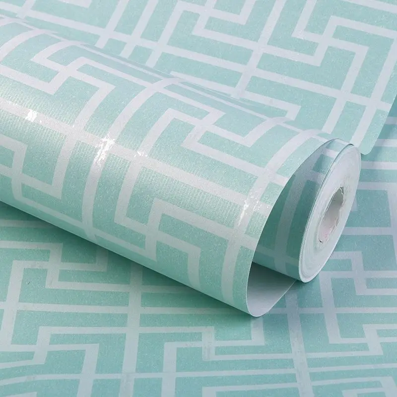 

Geometric Lattice Wallpaper Blue Hotel Study Tv Sofa Background Wall Mural Non Woven Living Room Bedroom Wall Paper Rolls