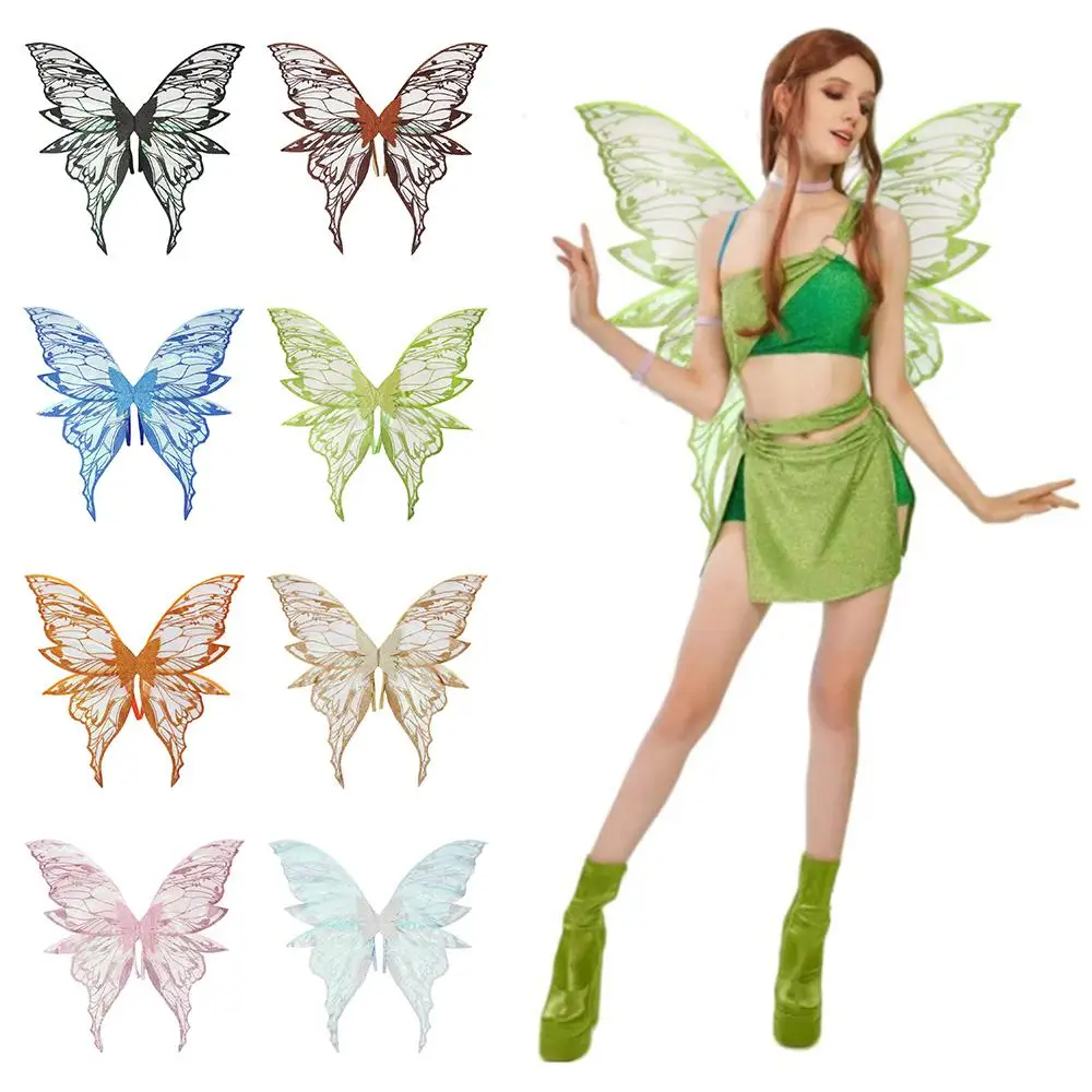 1 STÜCK Erwachsene Feenflügel Mädchen Funkelnde Engelsflügel Schmetterling Kostüm Flügel Halloween Kostüm Dress up Party Favor Weihnachtsgeschenk