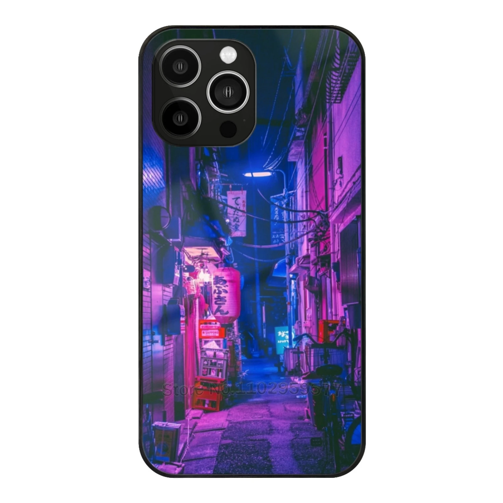 

The Neon Alleyway Ghost Phone Case Tempered Glass For Iphone 15 14 13 11 12 Pro 8 7 Plus X Xr Xs Covers Japan Tokyo Alley