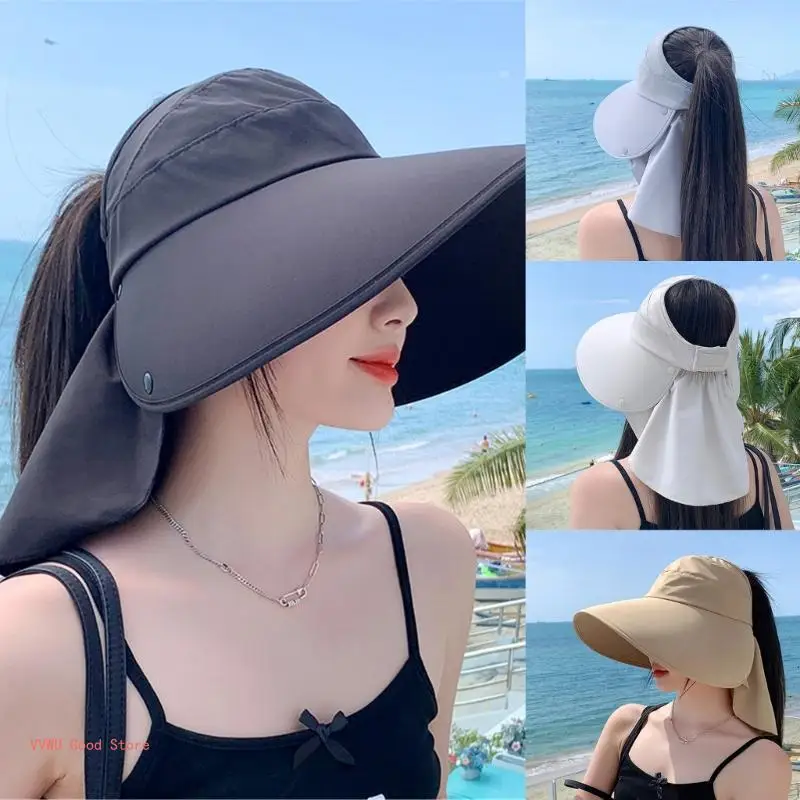 

Sun Hat with Neck Flap for Women Girls Adjustable Traveling Camping Hiking