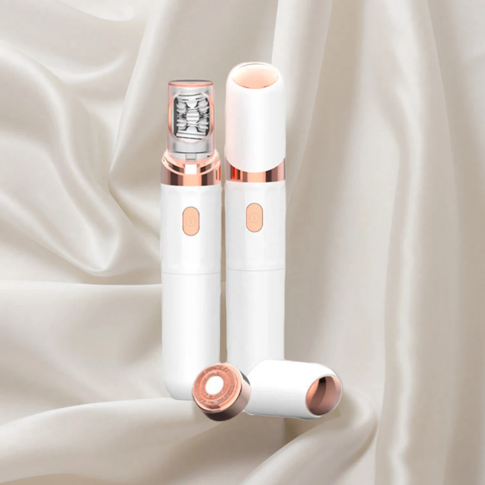 전기 여성용 얼굴 제모기 USB 충전식 무통증 얼굴 제모기 휴대용 여행용 사이즈 얼굴 겨드랑이 팔 등 다리용