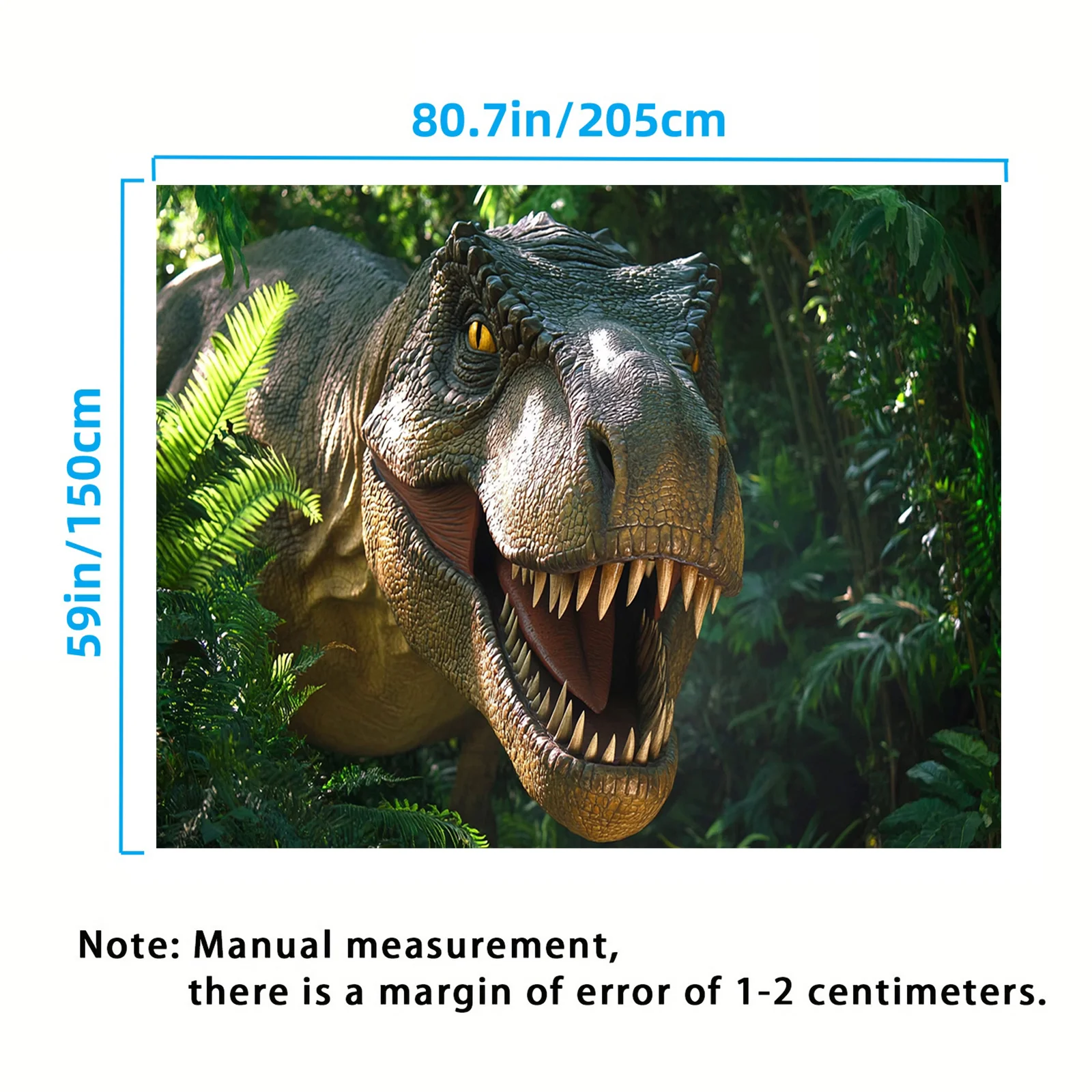 1-Dinosaurier-Hintergrundtuch aus Polyester – Dschungel-Design, geeignet für alle Arten von Partys, langlebiges Event-Banner – Detail 7
