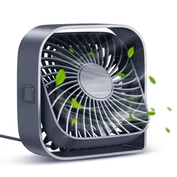 Compact USB - Powered 360° Rotating Desktop Fan (Grey)