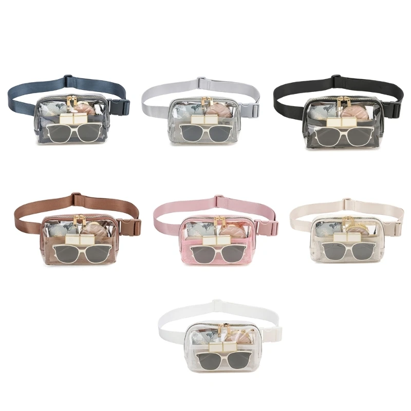 

Adjustable Waist Belt Bag with Transparent Fanny Pack for Safety and Security