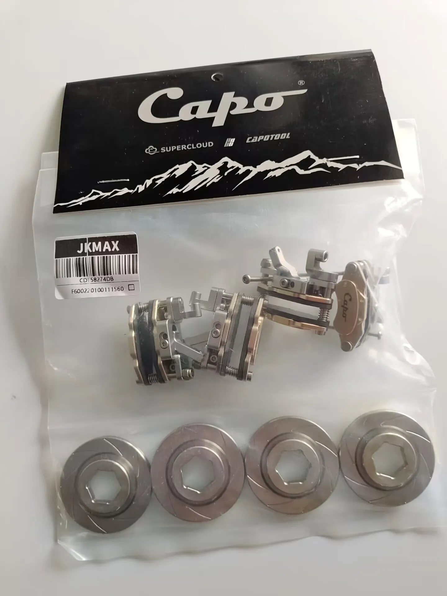 カポjkmax 1/10クローラーrcカー用ディスクブレーキセット,装飾