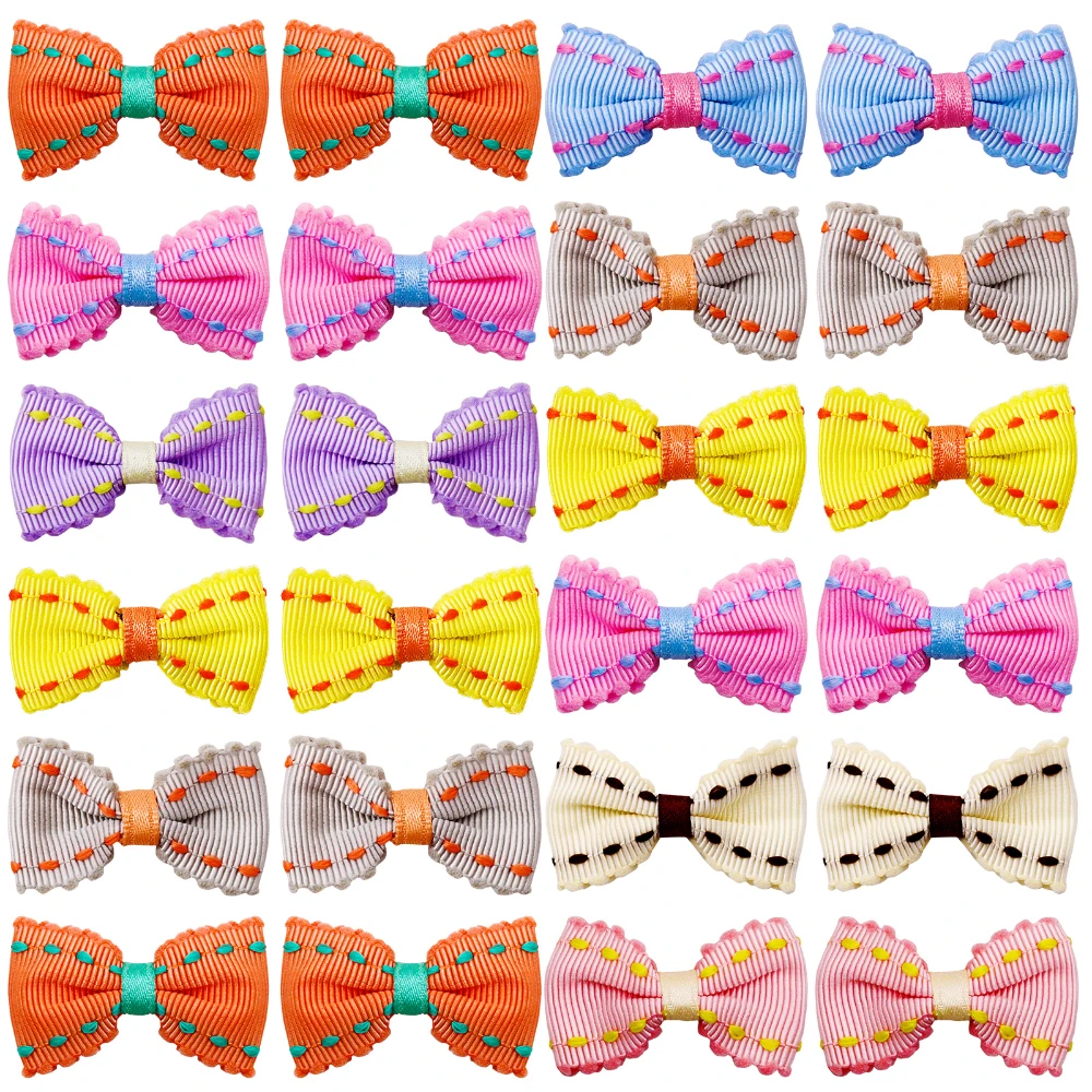 

Pet Bow Hair Clip Solid Colour Summer Styles Bow Hair Clip Decoration Pet Grooming for Cute Medium Small Dog Cats Pet Supplies