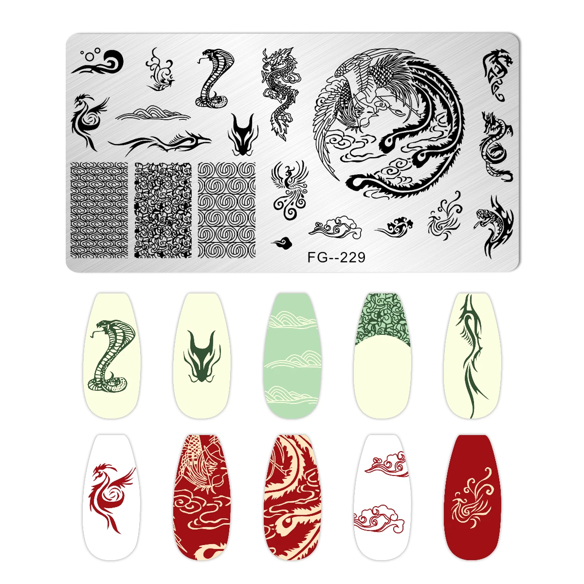 Leaf Snake Design Nail Art Stamping Plates Accessories Stamp Templates Tools Flower Leopard Manicure Nail Gel Polish Stencils 2