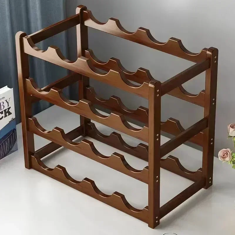 Red Wine Rack Decoration Household Grid Wine Display Rack Table Creative WineBottle rack Simple wine Cabinet Assemble StorageRac