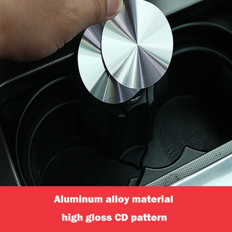 

2pcs Car Cup Holder coaster Mat sticker for Mercedes-Benz A-Class B-Class C-Class E-Class GLC GLA Aluminum Alloy