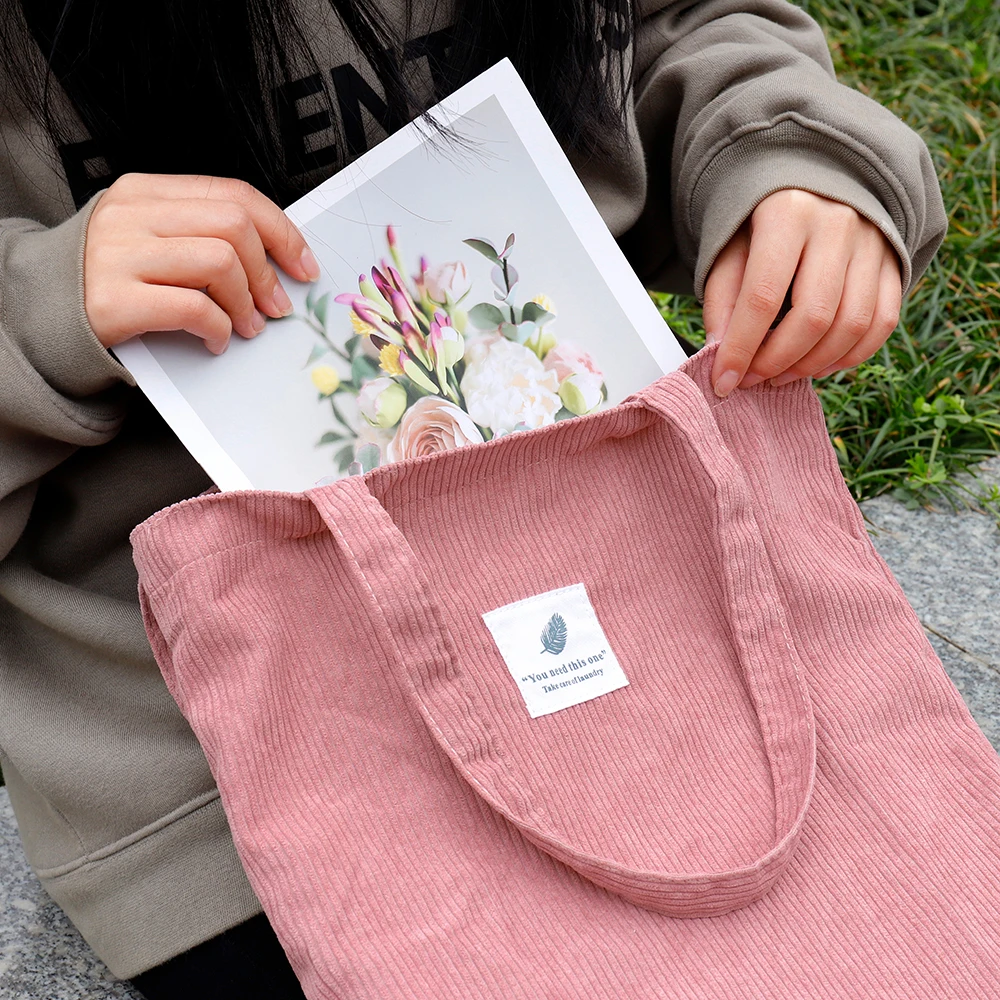 Ladies handbag canvas shoulder bag for women environmental reusable school bag