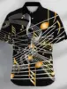 Musical Notes Vintage Casual Men's Shirt Button Up Shirt Party Evening Daily Vacation Summer Short Sleeve tops Polyester Shirt 4