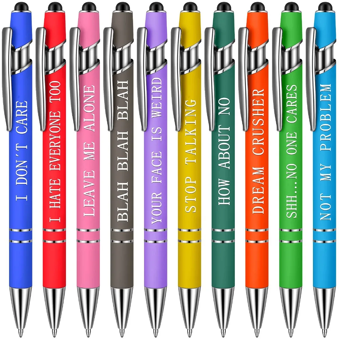 20Pcs Office Pens Funny Ballpoint Pens Motivational Pens Rude Quotes Pen  Vibrant Negative Passive Pens Black Ink - AliExpress