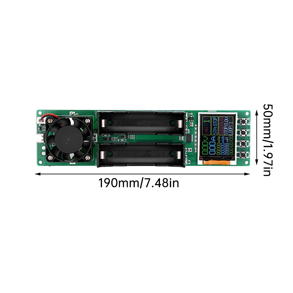 Resistance Tester 18650 Lithium Battery Capacity Tester Internal Resistance Tester Battery Power Detector Module Dual Type-C For Electrician Tool