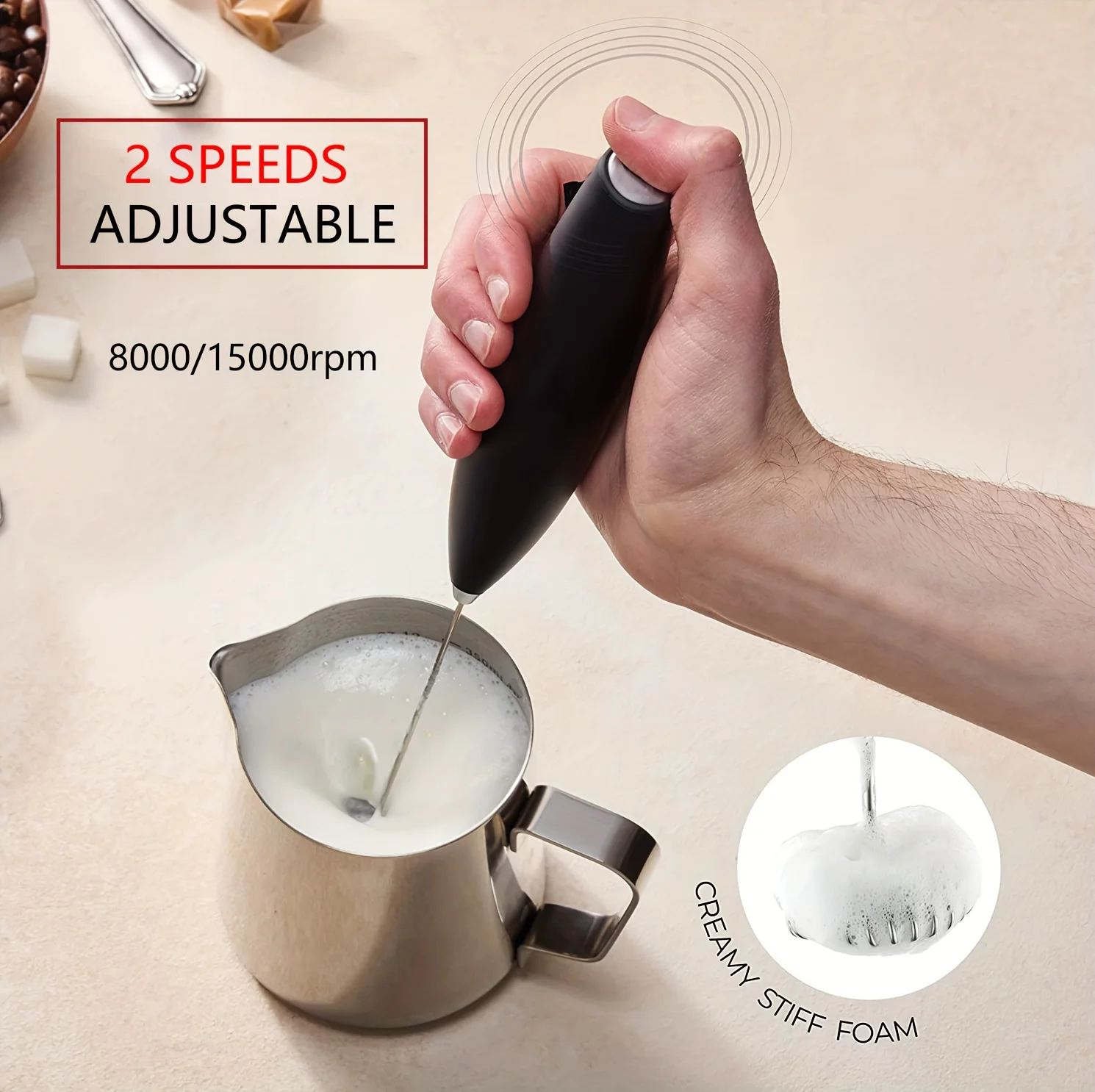 2025 New Style Fashion Multifunctional Handheld Electric Mixer,A versatile kitchen gadget combining cappuccino frother, matcha d