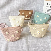 Crossbody Bag New Summer Children Beach Flower Straw Bag 3-7 Old Years Lovely Kids Holiday Travel Beach Bags 1