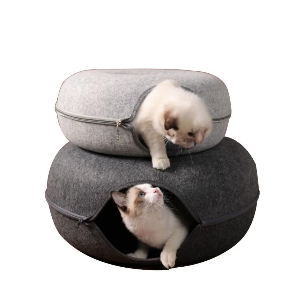 

Felt Pet Cat Cave Beds Nest Cats House Basket Natural Funny Round Egg-Type With Cushion Mat For Small Dogs Puppy Pets Supplies