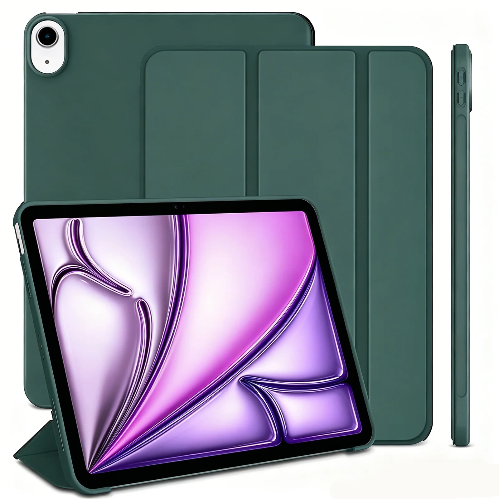 Slim Translucent Back Tri-Fold Stand Tablet Case with Pen Charging and Auto Wake/Sleep Functionality