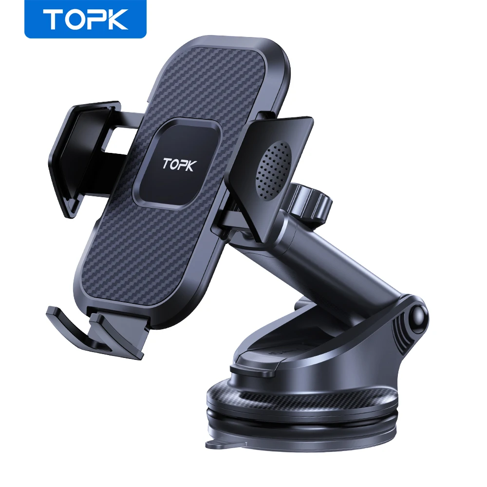 Car Phone Holder Mount, Super Stable Cell Phone Car Mount 360° Rotation One Butt