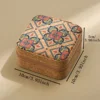 Cork Patterned Jewelry Box with Fashionable Retro Style Portable Travel Jewelry Storage Display Rings, Necklaces, Earrings 6