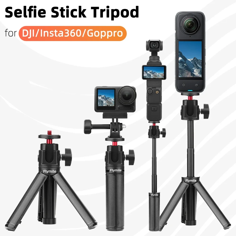 Trépied Selfie Stick 2-en-1 pour Insta360 GoPro DJI