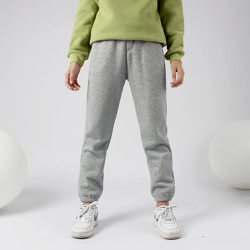 Autumn Winter Corduroy Children Pants Boys Casual Middle Large Children Solid Color Thick Warm Girls Pants