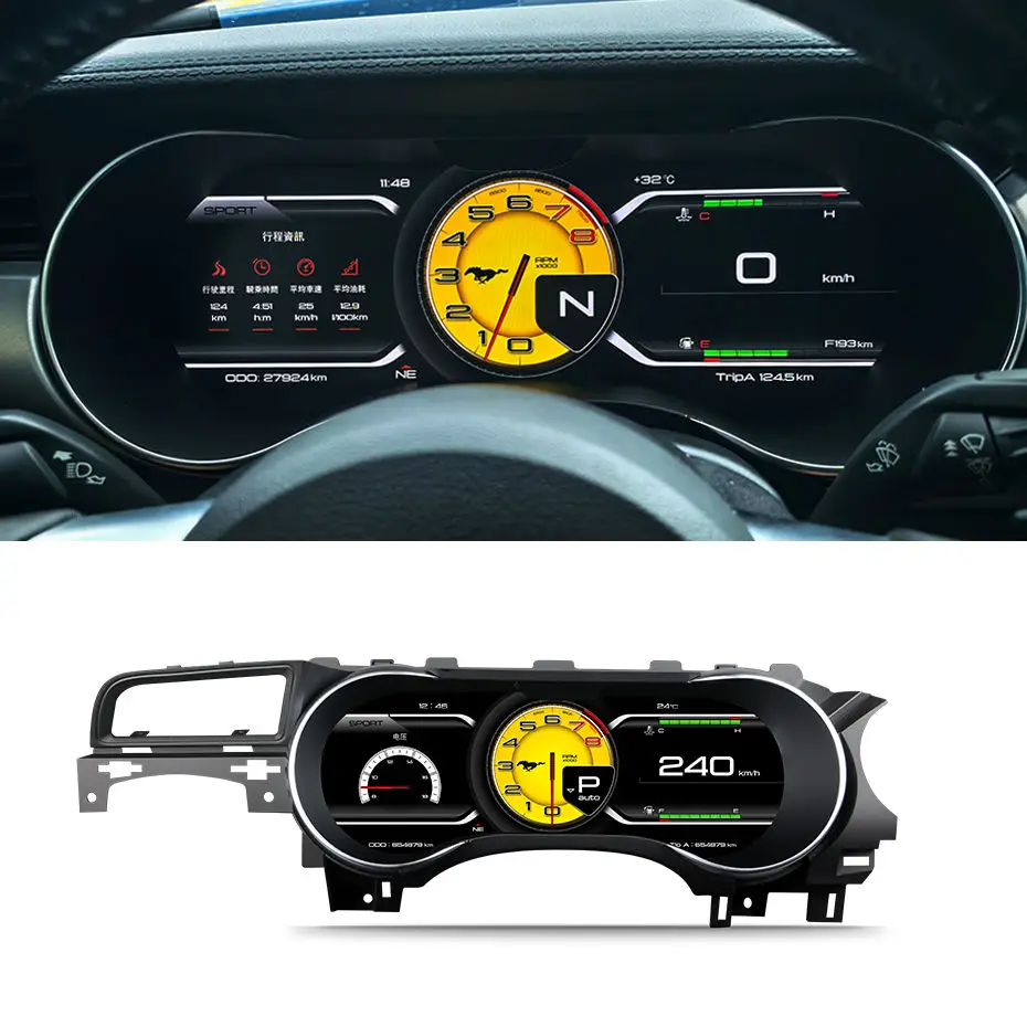 COHO Para Ford Mustang 2015-2023 Panel de instrumentos LCD con pantalla de alta definición de 15.6 pulgadas. 2