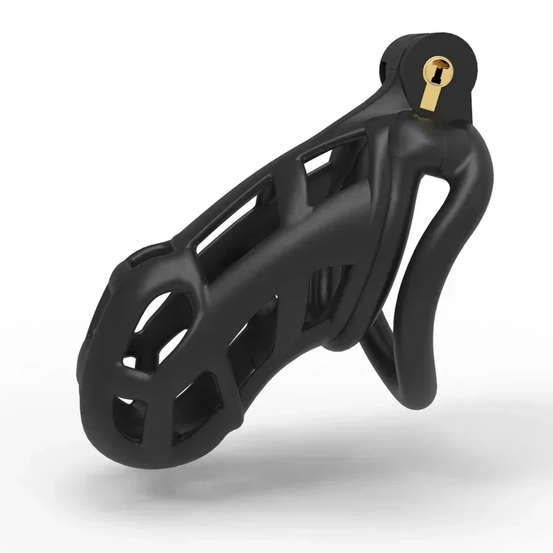 Penis Chastity Cage Chastity Lock Sex Toy Penis Cock Ring Male Penis Lock Chastity Cage with Lock Resin Breathable Penis Fetish Restrain
