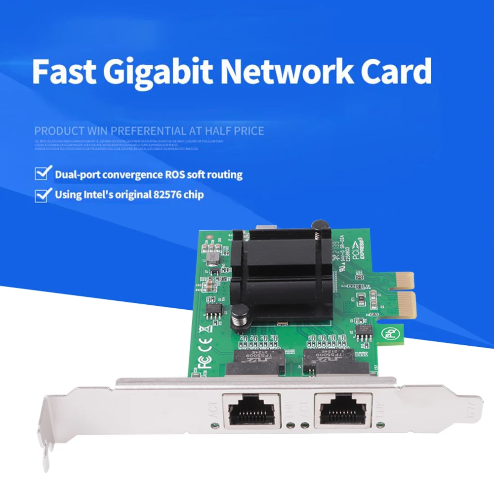 2 5G PCIe 1x гигабитная Двухпортовая Серверная сетевая карта * RJ45 порт Lan адаптер 10/100