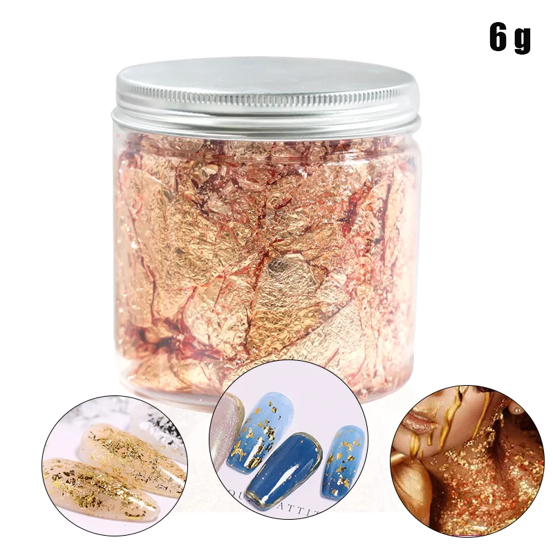 

Nail Art Decorative Gold And Silver Copper Foil Sequins Glitter Leaves Bulk Foil Gold-Plated Nail Art Accessories