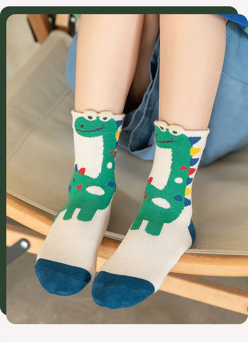 5Pairs/lot Children Socks for Girls Cotton Cute Outdoor Travel Sports Socks Animal Dinosaur Causual Sports Clothes Accessories 17 Sd541ccd8ead64771a10aaedd330deaadq