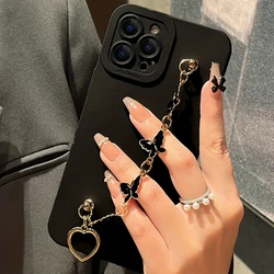 Elegant Black & White Butterfly Chain Phone Case - Shockproof Silicone Cover - 7 8 Or SE 2020 (1)