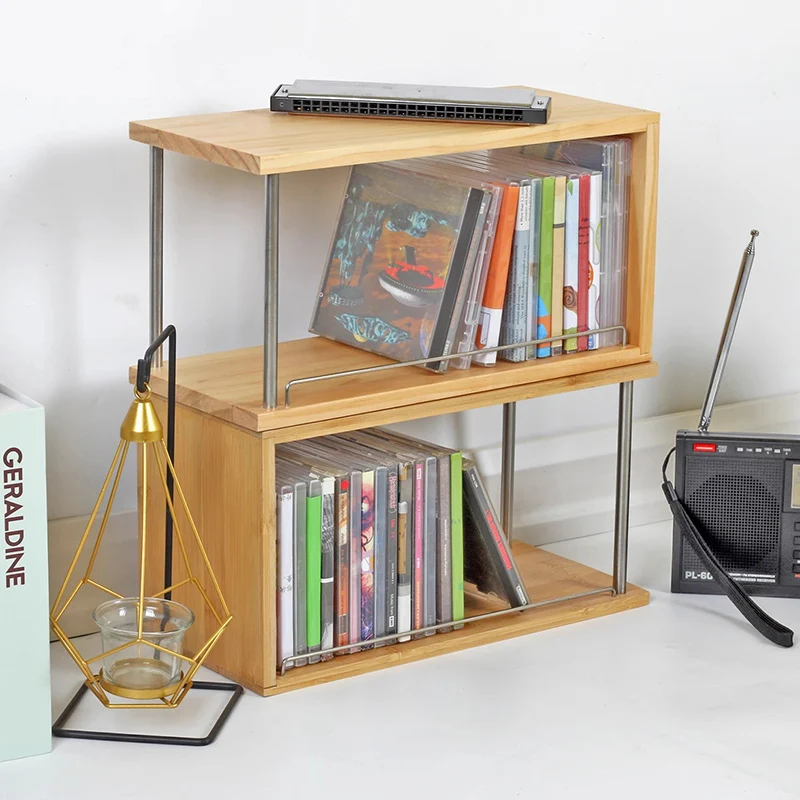 Rotatable Luxury Cd Organizer Rack Disc Stand Display Organizer Portable Floor Wall CD Rack Inlay Porta Dvd Insert Furnitures