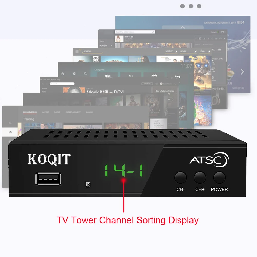 fire tv box Smart Universal Remote ATSC TV Tuner Analog Digital Converter Box USB DVR Recorder For Tv Terrestrial Digital Broadcast Receiver free sat box