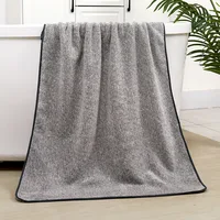 Bamboo charcoal fiber bath towel, dry hair cap, coral velvet, thickened shower gift, antibacterial towel, quick drying for men a 2