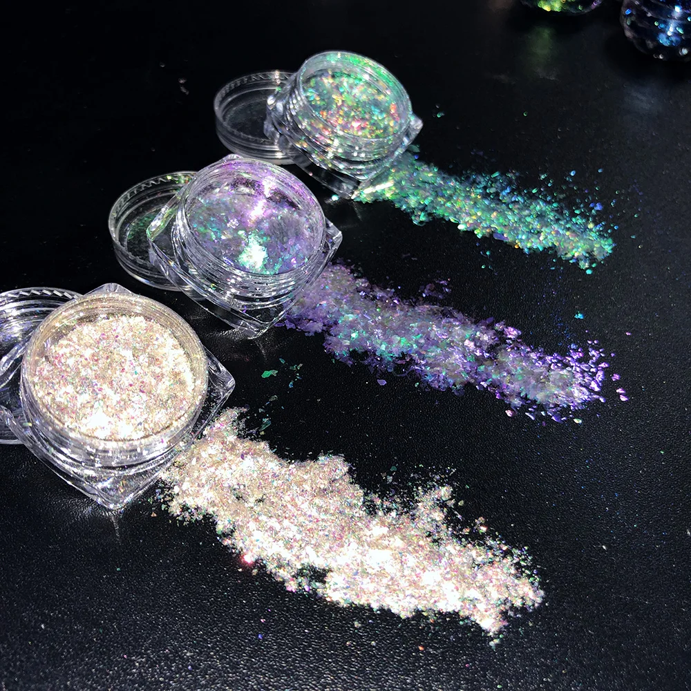 Shiny Mermaid Opal Powder Nail Glitter Aurora Chameleon Yuki Rainbox Nail Sequins Powder Unicorn Mirror Aurora Opal 1 Box nail powder,nail glitter,nail pigment,nail decoration,nail decorations,nail flakes,nail powder set