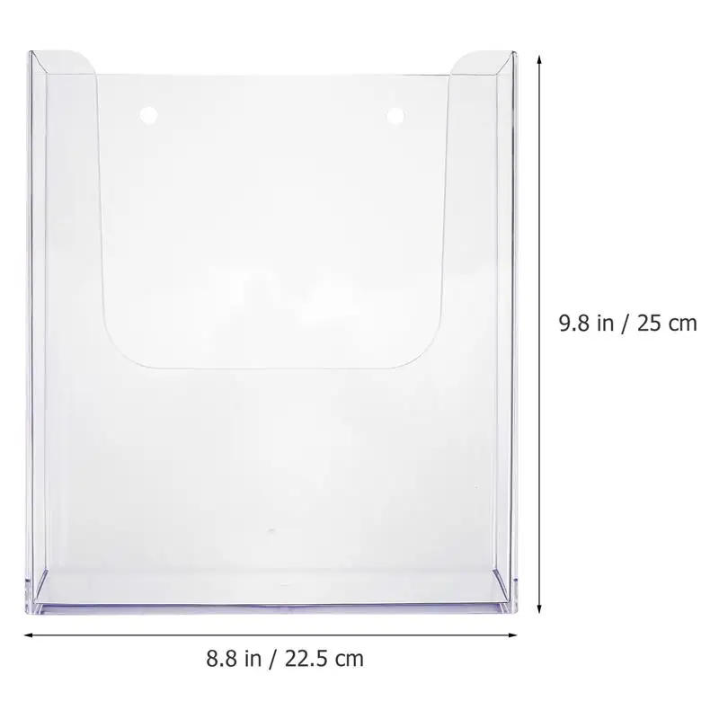 1PC A4 Hanging Acrylic Sign Holder Wall File Organizer Wall Magazine Holder Acrylic Sign Box Pamphlet For