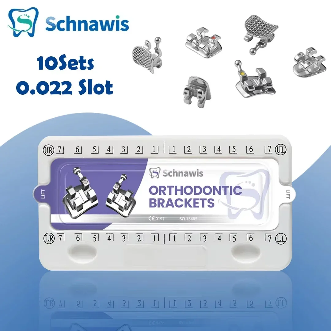 10 ชุดทันตกรรมจัดฟันมาตรฐานวงเล็บโลหะ MBT Braces Roth Edgewise 0.022 สล็อต 345 ตะขอทันตกรรมวัสดุเครื่องมือทันตแพทย์ 1