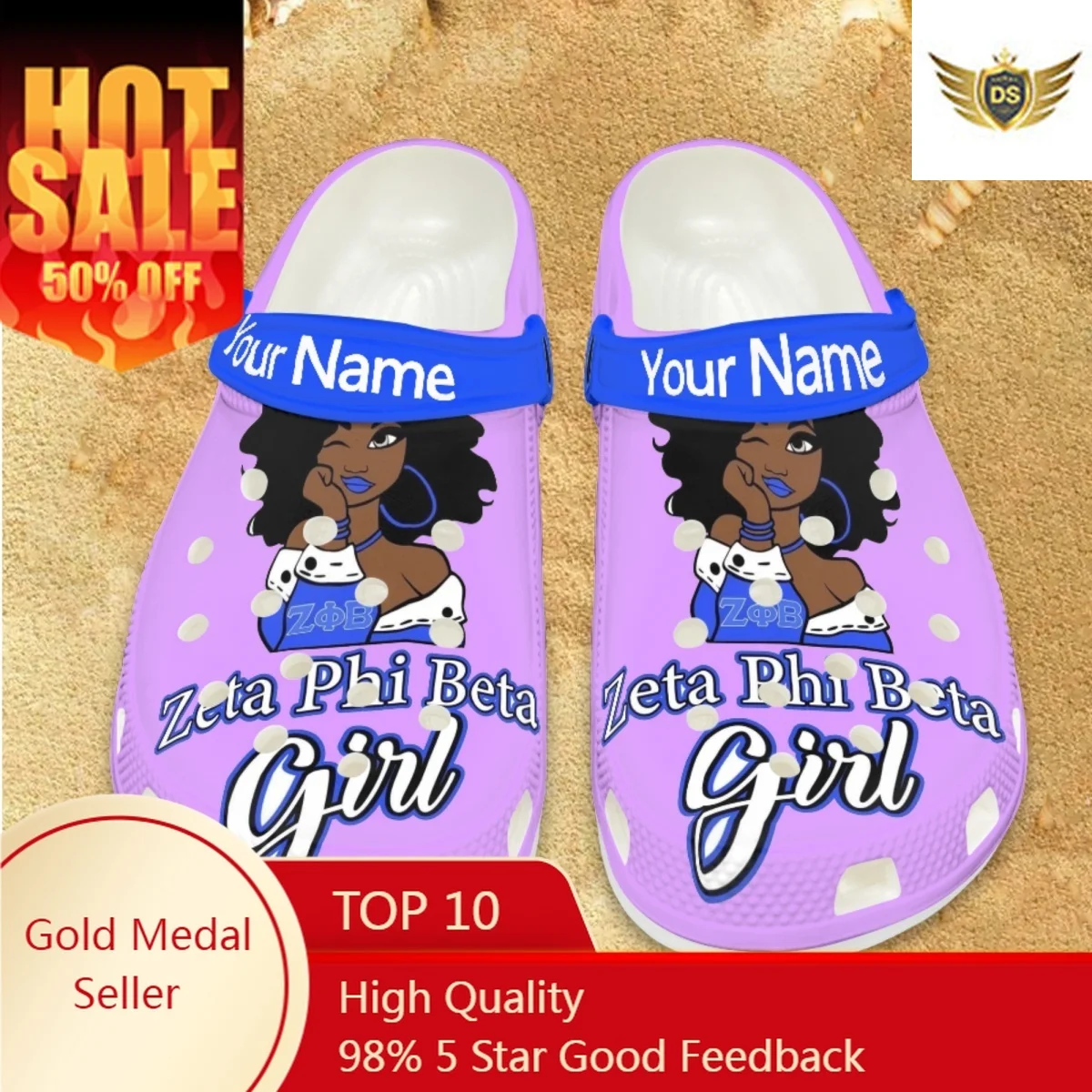 Zeta Phi Beta Desgner Slippers African Women Breathable Light Flats Sandals Female Comfort Fashion Slides Sandalias De Mujer