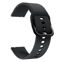 Adjustable Silicone Watch Band - 20/22mm Premium Comfort Strap - 22mm universal (Black)